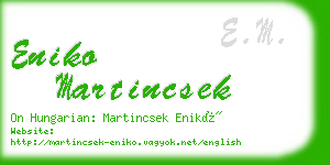 eniko martincsek business card